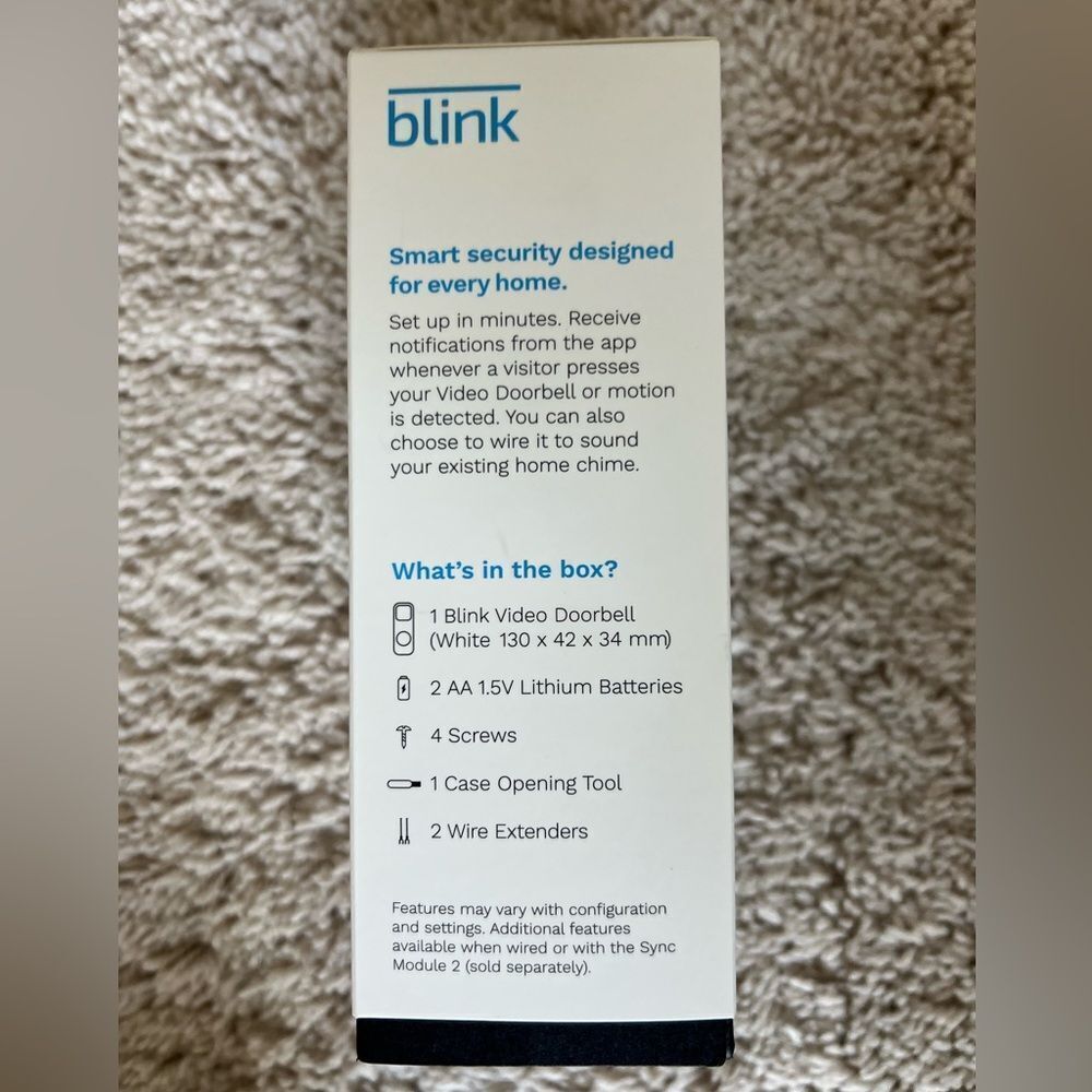 Blink Video Doorbell 2Way Audio HD Video Motion & Chime Wireless/Wired-White - Picture 5 of 7
